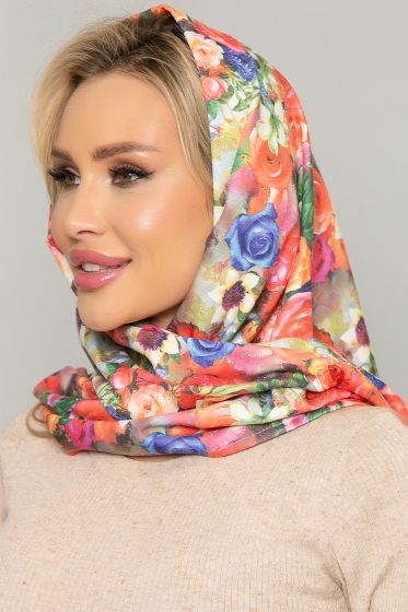 Косынка с подворотом (розы) КП03