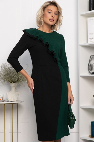 Платье Эванесса (черно-зеленое) П12749-35М