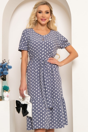 Платье "Магия цветов" (джинс) П4040