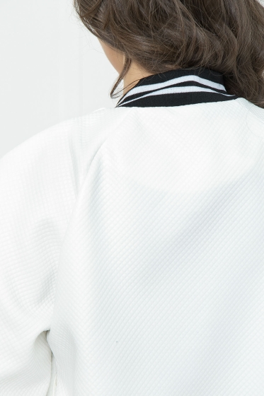 Бомбер из экокожи (вайт) Б5168