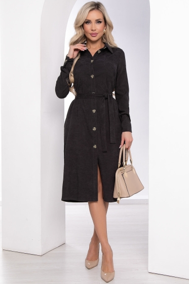 Платье рубашка "Джоанна" (темно-серое) П8381