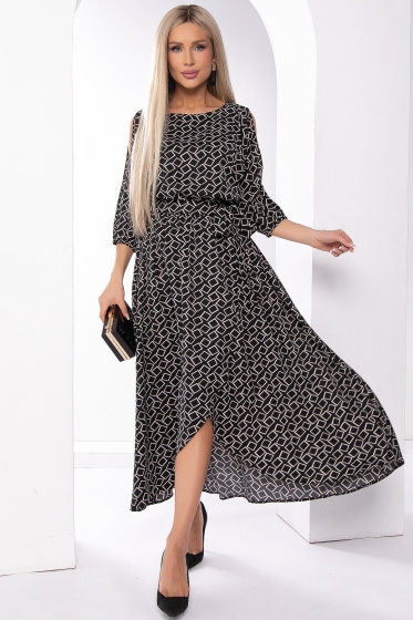 Платье "Танго вдвоём" (геометрия/блэк) П8205