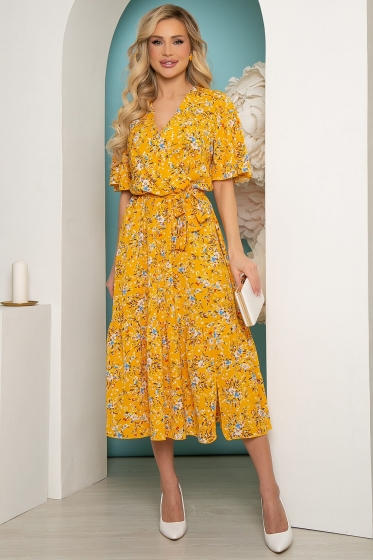 Платье "Лейла" (горчица) П3662