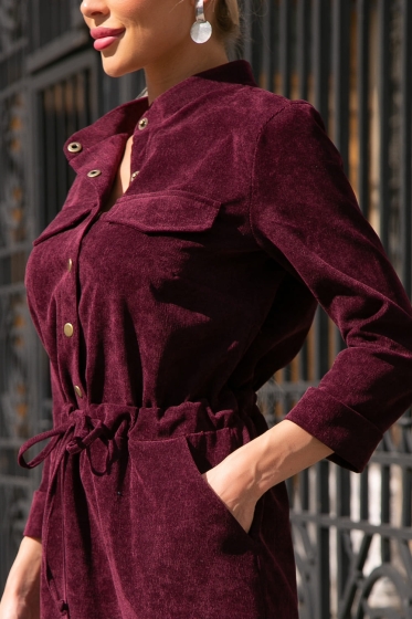 Платье "Сафари" (бордо) П3971