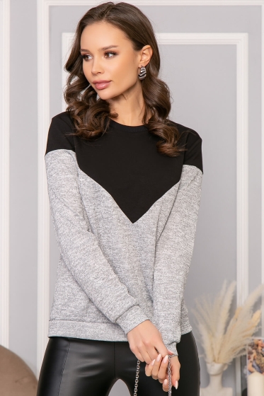 Свитшот "Спорти" (грей энд блэк) Б5033