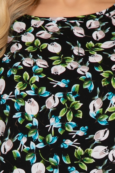 Блуза "Амади" (цветы на черном) Б3676