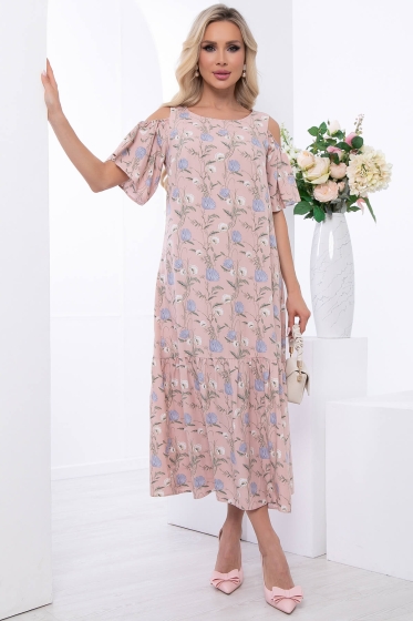Платье "Марианна" миди (пудра) П6070