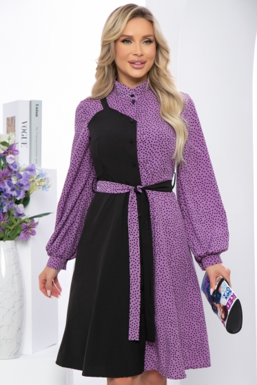 Платье "Королева красоты" (сирень/блэк) П5403