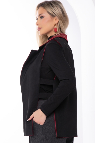 Жилет "Эффектное появление" (блэк/бордо) Б8196