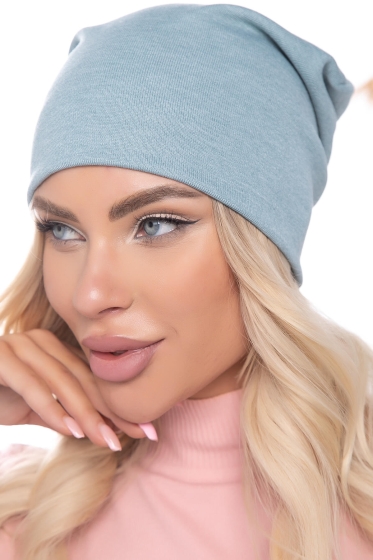 Шапка с отворотом (светлая бирюза) Ш13