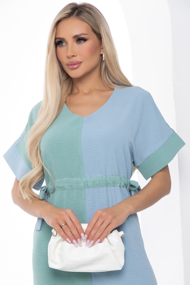 Платье "Фестия" (фисташка/голубой) П8716