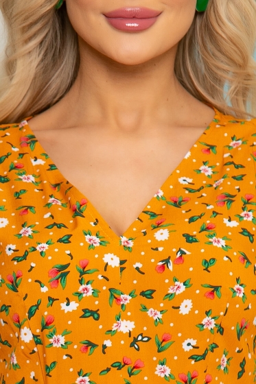 Платье "Римские каникулы" (горчица) П3524