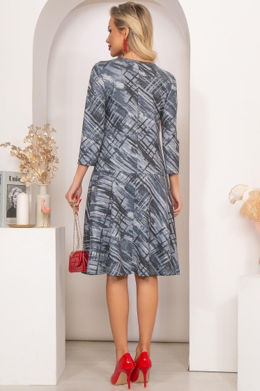 Платье "Сама элегантность" (геометрия грей) П4085