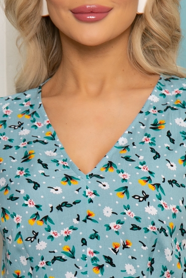 Платье "Римские каникулы" (голубое) П3523