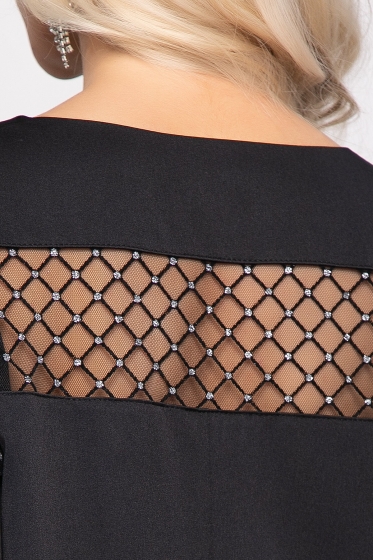 Платье "Роскошный выход" (черное мерцание) П7745