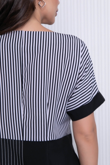 Платье "Неотразимая" (блэк/полоска) П7160