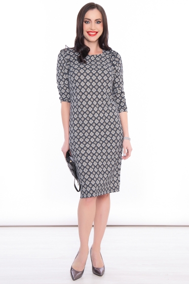 Платье "Миранда" (геометрия блю) П3068