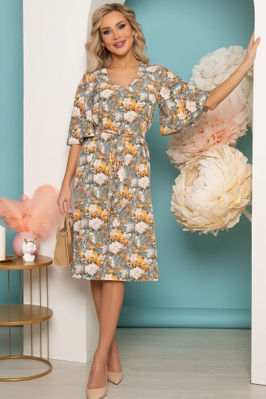 Платье "Натали" (цветы) П3519