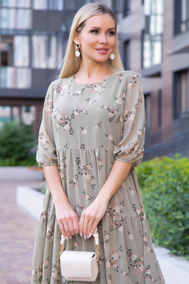 Платье "Виталина" (олива) НЬЮ П6073