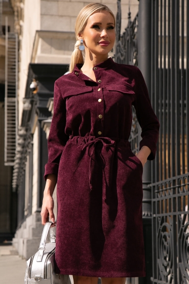 Платье "Сафари" (бордо) П3971