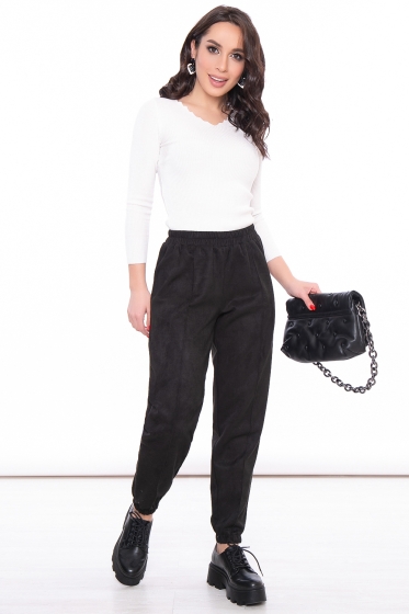 Джоггеры из замши (блэк) Б3048