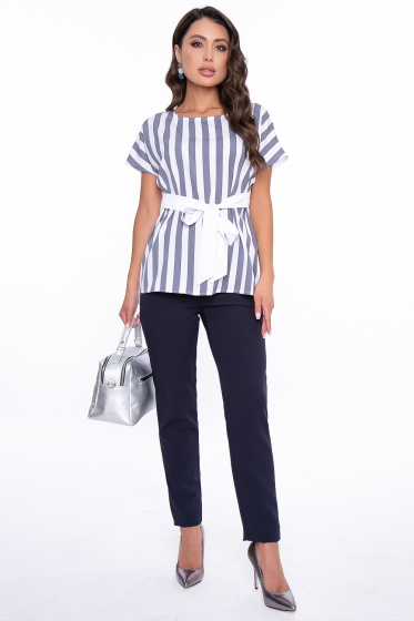 Блуза "Красотка" (серая полоска) Б2788
