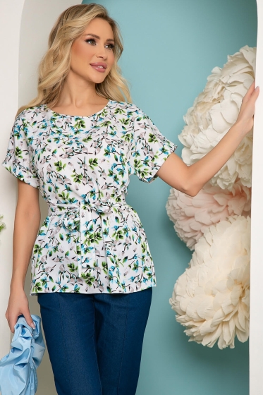Блуза "Амади" (цветы на белом) Б3675