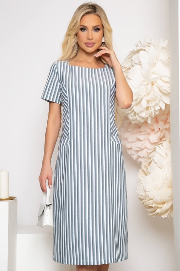 Платье "Европейский шик" (серая полоска) П3781