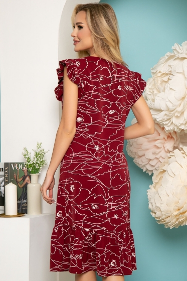 Платье "Рената" (бордо) П3658