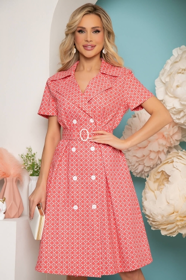 Платье "Летний мотив" (коралл) П3618