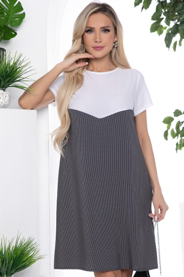 Платье "Игра на контрасте" НЬЮ (черно-белое) П8686