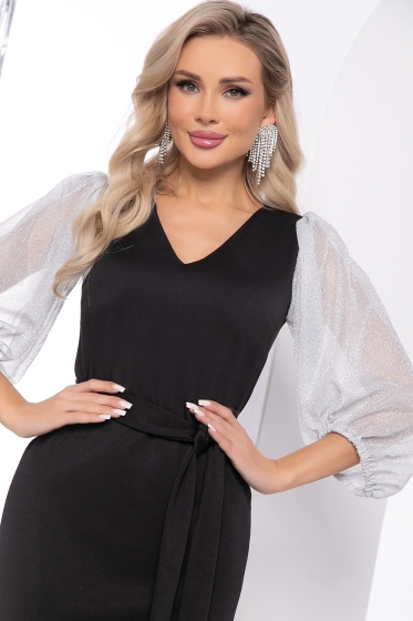 Платье "Магия красоты" (блэк/серебро) П7830