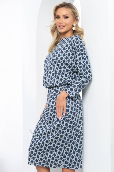 Платье "Джун" (серо-синее) П5040