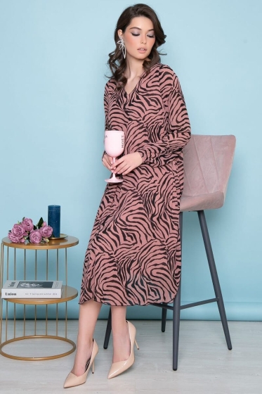 Платье "Волшебная история" (пыльная роза/блэк) П7237