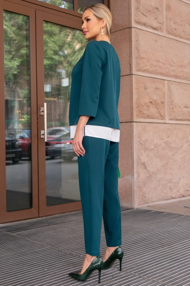 Костюм-тройка "Стефания" (изумруд) К3944