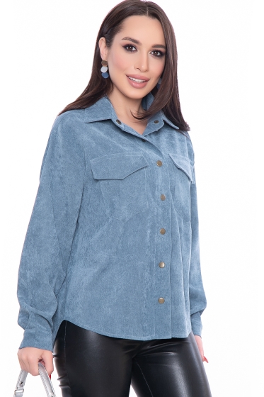 Рубашка "Будь в тренде" (пыльно-голубой) Б3161