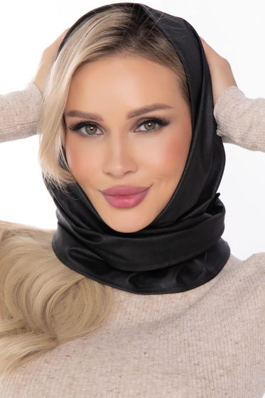 Косынка из матовой экокожи (блэк) КЭ5