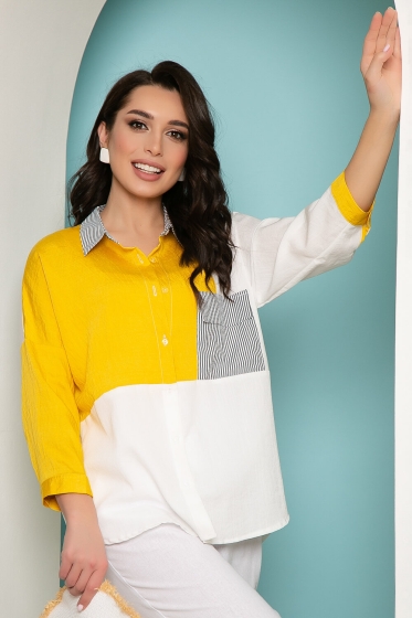 Блуза "Венеция" (горчица) Б3570