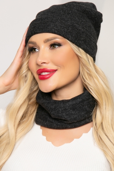 Комплект шапка и снуд (темно-серый) ШС5