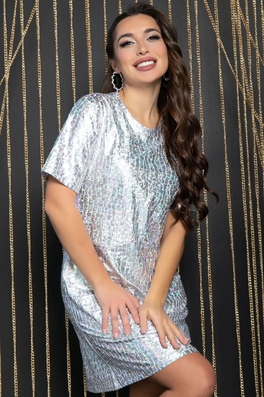 Платье Блеск (серебро) П11890