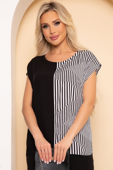 Блуза "Валери" (блэк энд вайт) Б3884