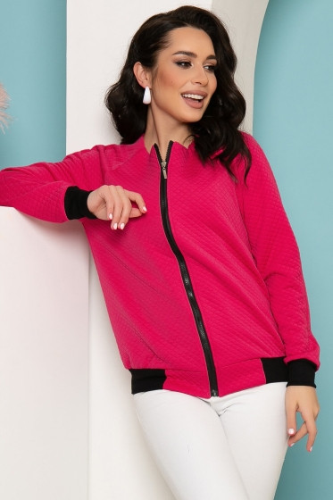 Бомбер на молнии из трикотажа (фуксия) Б3487