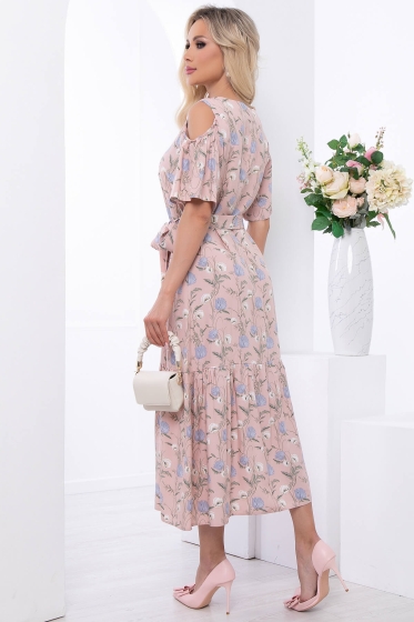 Платье "Марианна" миди (пудра) П6070