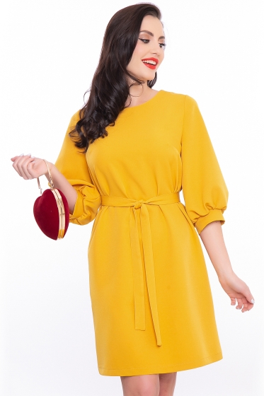 Платье "Клаудия" (горчица) П3063