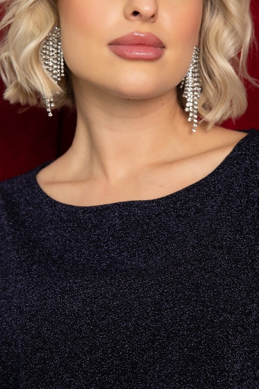 Блуза праздничная Гостья из будущего (синяя) Б14515-19М