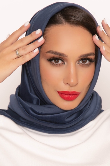 Косынка с отворотом (синяя) КО3