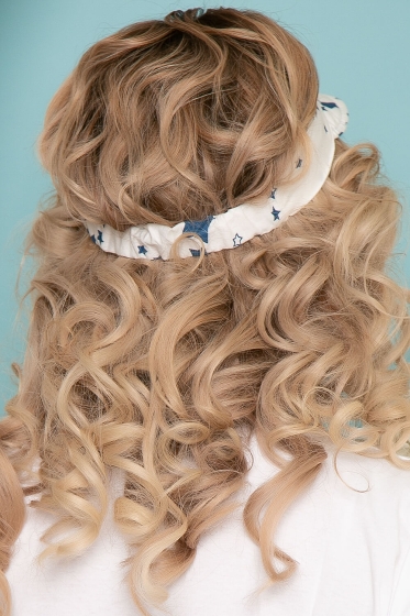 Козырек хлопковый (звездочки, белый) КЗ9