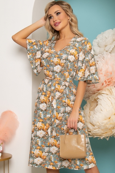Платье "Натали" (цветы) П3519
