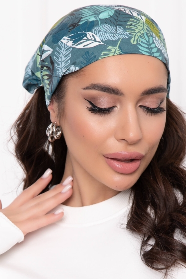 Косынка на резинке (темная монстера) КР4