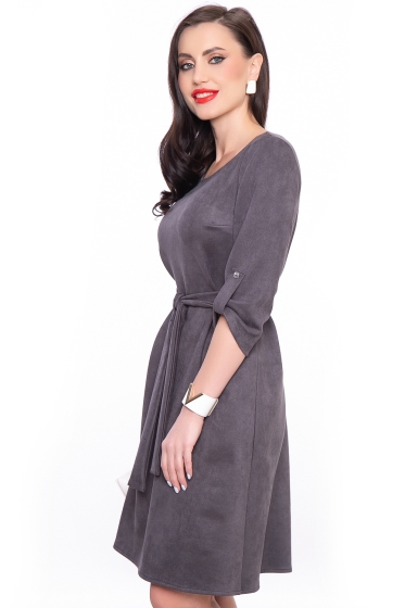 Платье "Магия замши" (графит) П3135